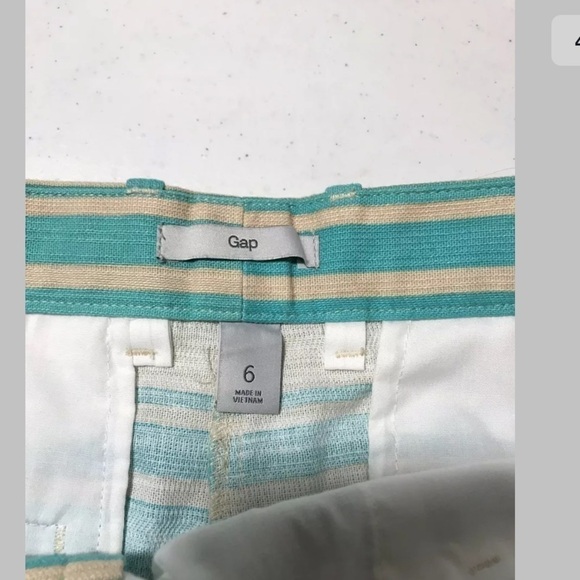 New Gap womens short shorts size 6 blue tan - Picture 3 of 5